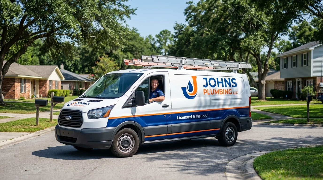 Johns Plumbing LLC service van in Windsor, WI